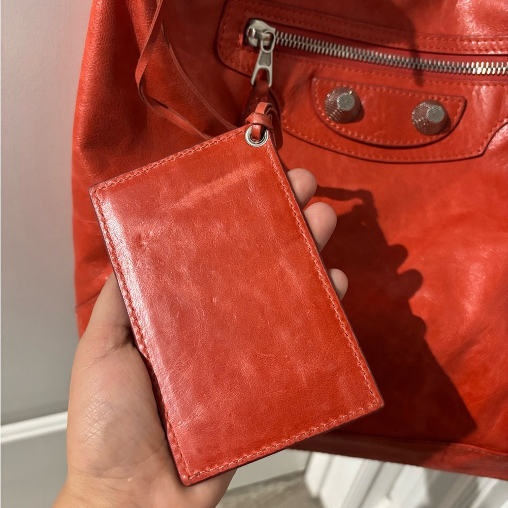 Authentic BALENCIAGA Giant Day Bag with mirror Red/Orange - Picture 7 of 16